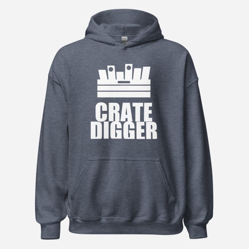 DJ Burna Crate Digger Hoodie Heather Sport Dark Navy