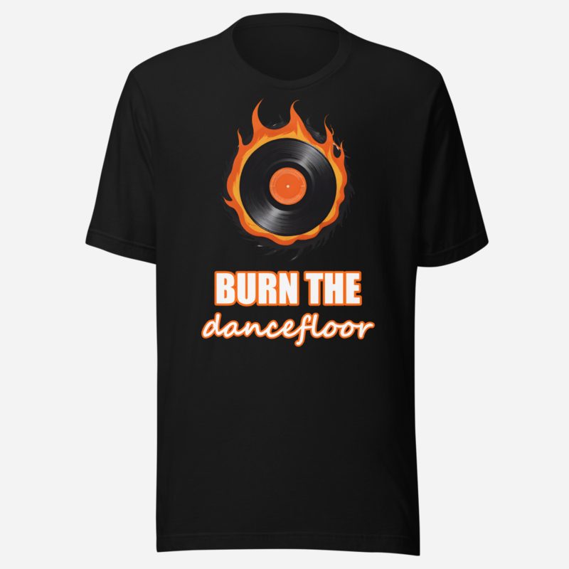 DJ Burna Burn The Dancefloor Vinyl Tee Black