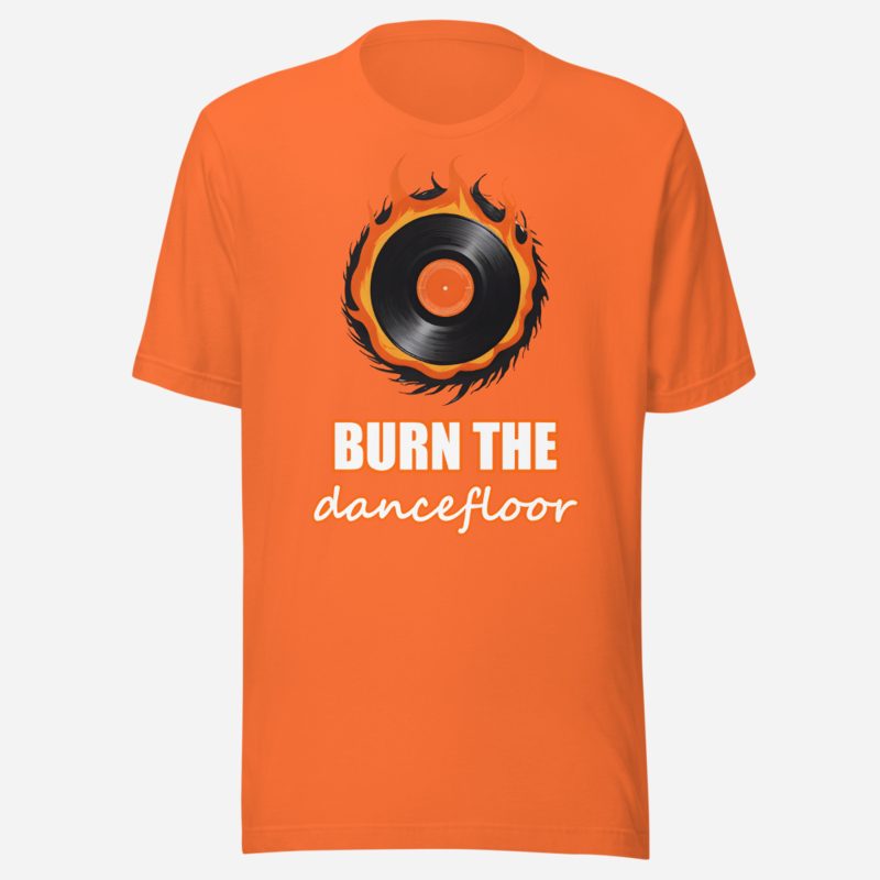 DJ Burna Burn The Dancefloor Vinyl Tee in Orange