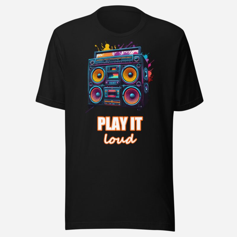 DJ Burna Play It Loud Boombox Tee Black
