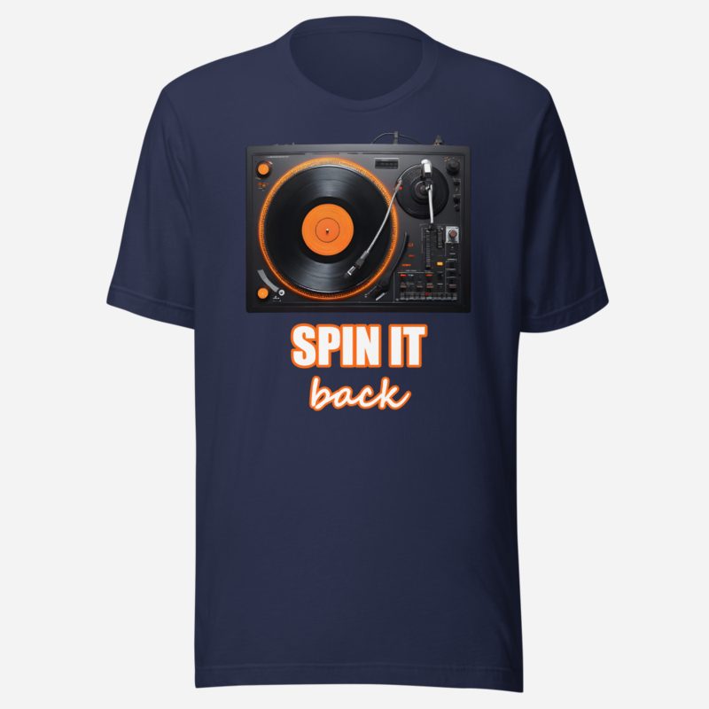 DJ Burna Spin It Back Deck Tee Navy