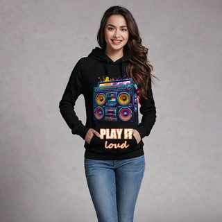 DJ Burna Play It Loud Boombox Hoodie AI model
