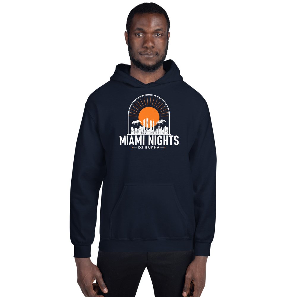 DJ Burna Miami Nights Skyline Hoodie Front