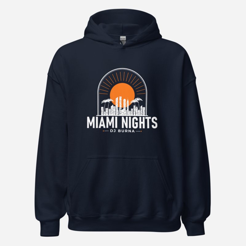 DJ Burna Miami Nights Skyline Hoodie Navy