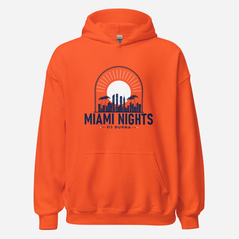 DJ Burna Miami Nights Skyline Hoodie Orange