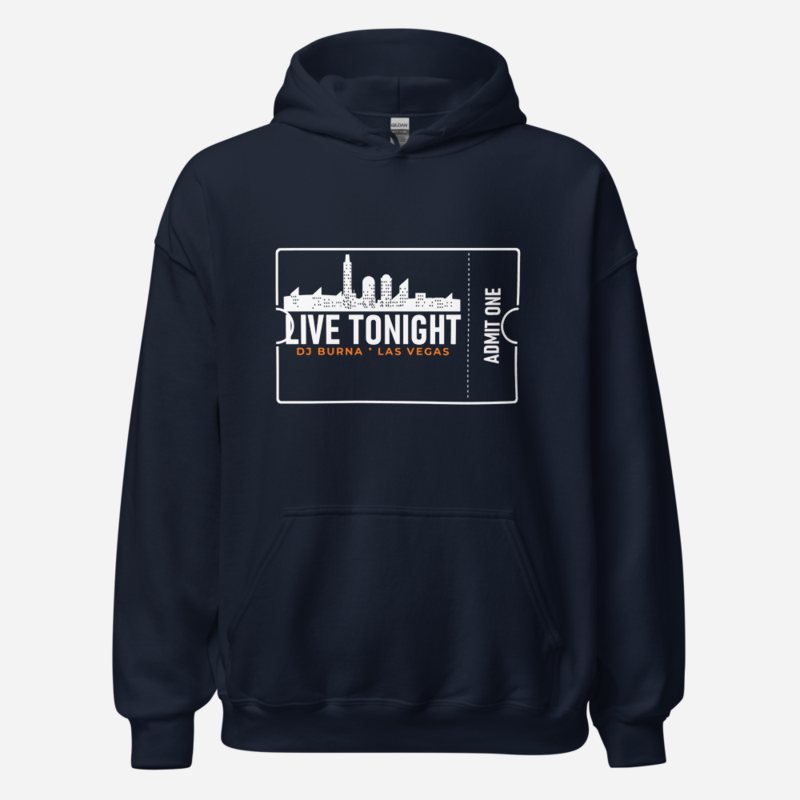 DJ Burna Live Tonight Ticket Hoodie Navy