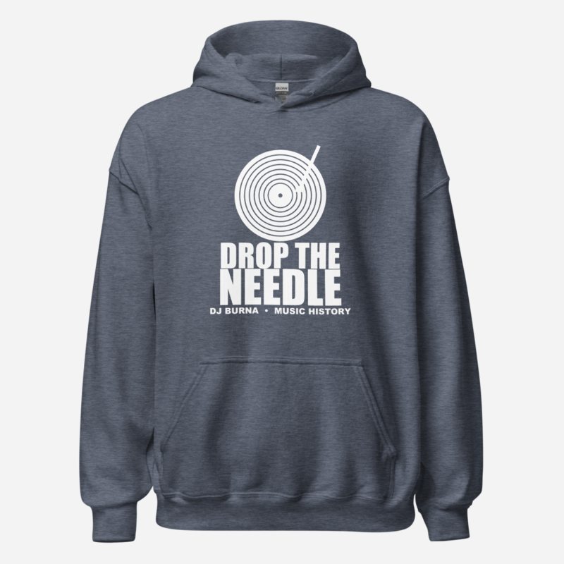 DJ Burna Drop The Needle Hoodie in Heather Sport Dark Navy