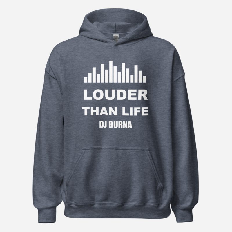 DJ Burna Louder Than Life Hoodie in Heather Sport Dark Navy
