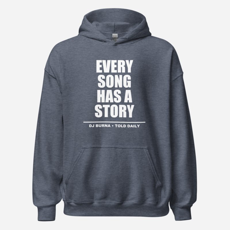 DJ Burna Every Song Has A Story Hoodie in Heather Sport Dark Navy