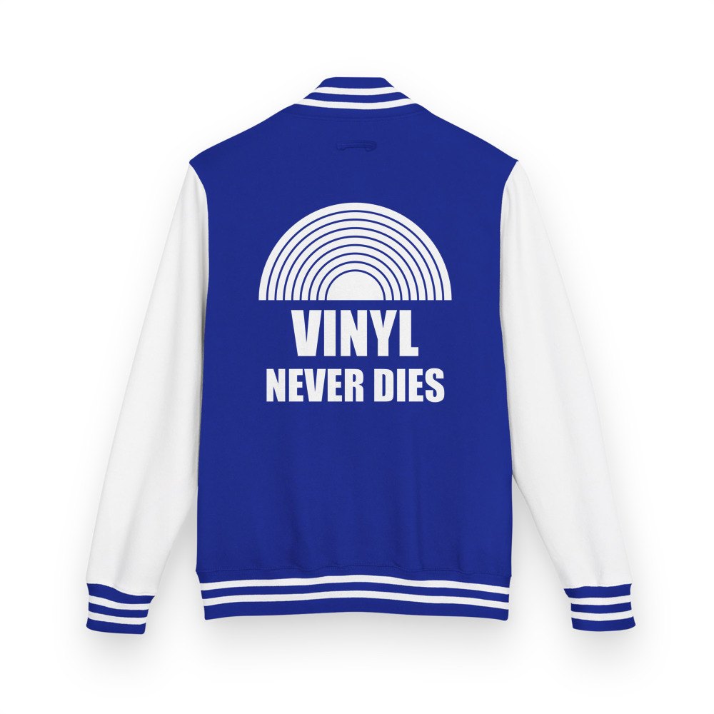 DJ Burna Vinyl Never Dies Varsity Jacket Royal Blue/Arctic White