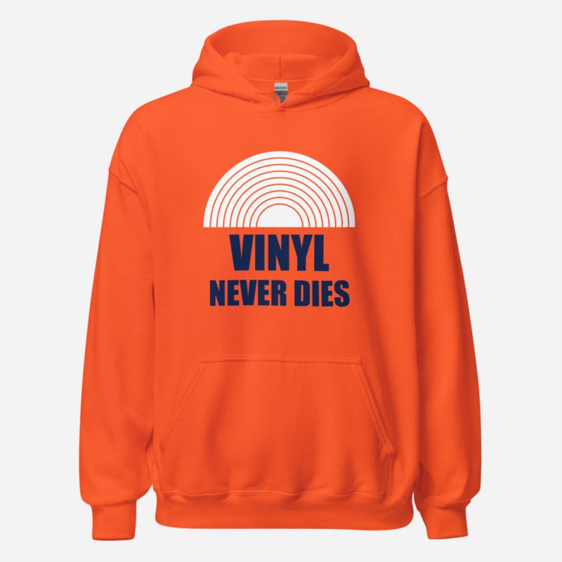 DJ Burna Vinyl Never Dies Hoodie in Orange