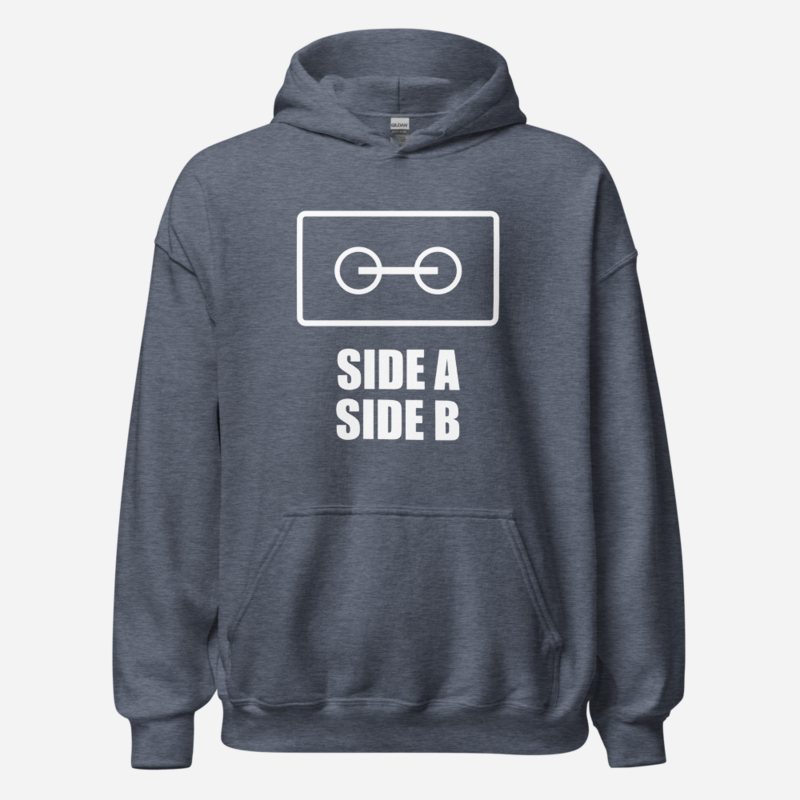DJ Burna Side A Side B Hoodie in Heather Sport Dark Navy