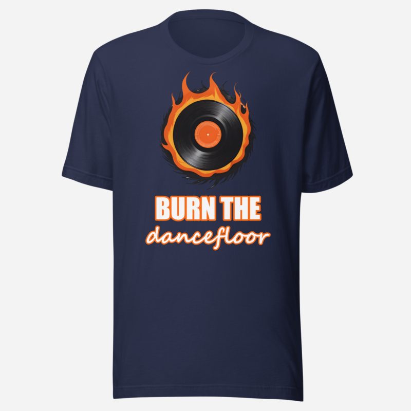 DJ Burna Burn The Dancefloor Vinyl Tee Navy