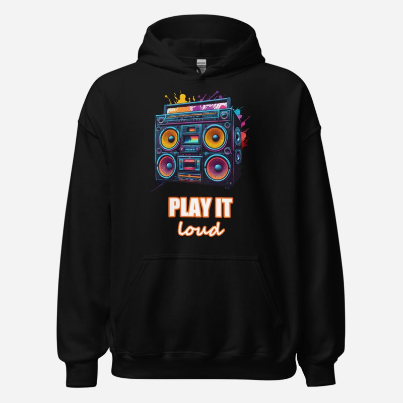 DJ Burna Play It Loud Boombox Hoodie Black