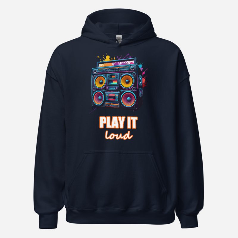 DJ Burna Play It Loud Boombox Hoodie Navy