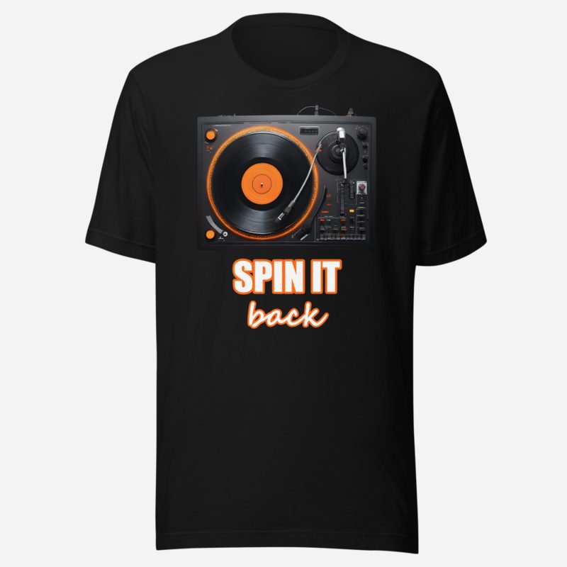 DJ Burna Spin It Back Deck Tee Black