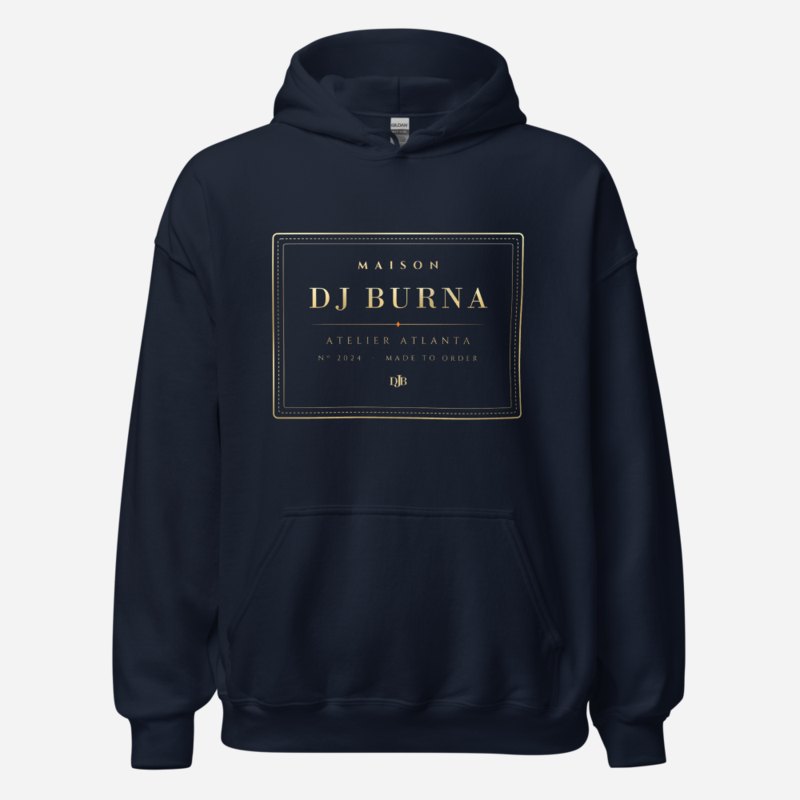 DJ Burna Maison Atelier Label Hoodie Navy