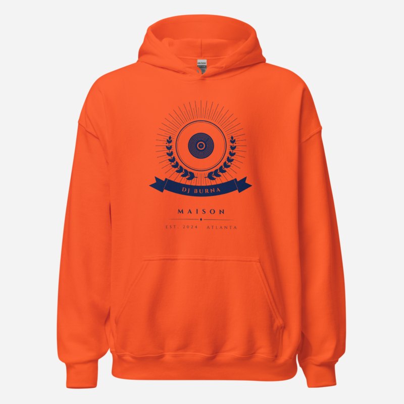 DJ Burna Maison Heraldic Emblem Hoodie Orange